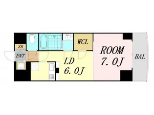 ノルデンタワー新大阪アネックス【23階】の間取り