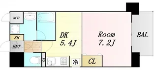 南森町プライマリーワン【9階】の間取り