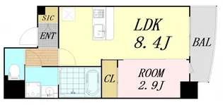セレニテ天満橋アリア【3階】の間取り