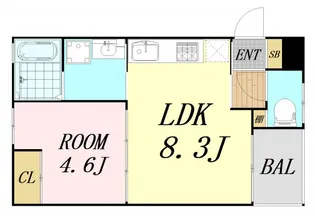 LUXE豊崎【1階】の間取り