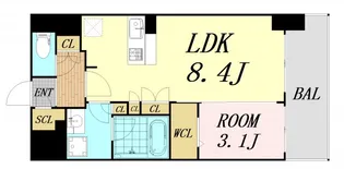 アーバネックス同心【9階】の間取り