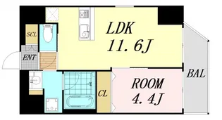 プレジオ都島本通【4階】の間取り