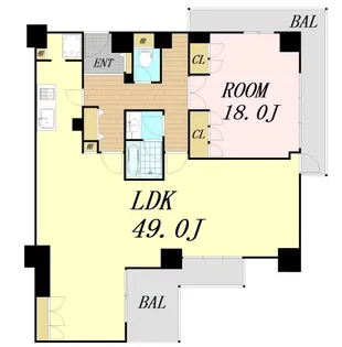 ザグランドビューオオサカ【18階】の間取り