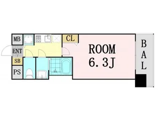 プレサンス梅田東アルファ【2階】の間取り