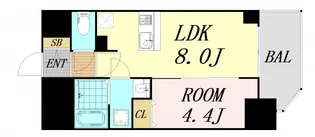 プレサンス北浜オリジン【4階】の間取り