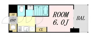 エスリード難波ザ・アーク【8階】の間取り