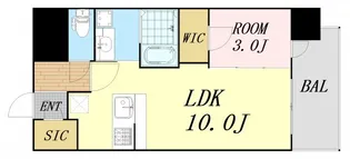レジュールアッシュ塚本レジデンス【9階】の間取り