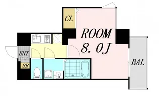 S-RESIDENCE西長堀【11階】の間取り