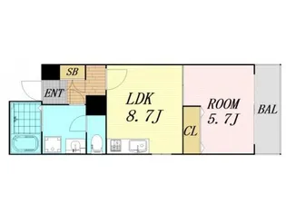 ラ・フォルム与力レジデンス【3階】の間取り
