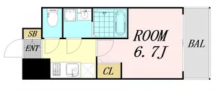 エスリード梅田グレイス【9階】の間取り