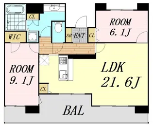 レジュールアッシュ福島【13階】の間取り