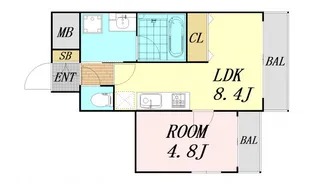 プレジオ都島【3階】の間取り
