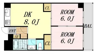 江坂グランドハイツ北【7階】の間取り