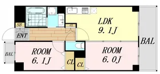 カルムレトリア西梅田【4階】の間取り