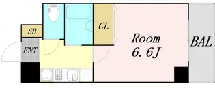 おおきに新大阪駅前サニーアパートメント【8階】の間取り