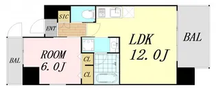 プレジオ江坂ROUGE【7階】の間取り