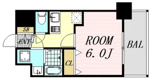 エスリード難波ザ・メゾン【10階】の間取り