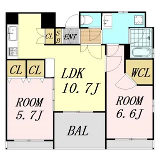 エステムプラザ梅田WEST【2階】の間取り