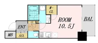 ザパークハビオ堂島【4階】の間取り