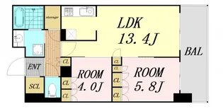 RJR堺筋本町タワー【8階】の間取り