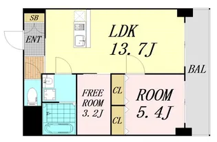 1SLDKの間取り画像
