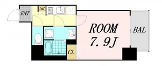 エグゼ堺筋本町【13階】の間取り