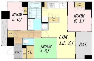 ラ・ヴィータ日本橋【12階】の間取り