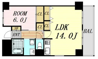 ラフィネ淀川【14階】の間取り