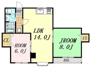 パレス江坂【5階】の間取り