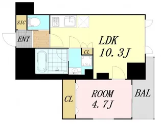 プレジオ難波ASIAN【6階】の間取り