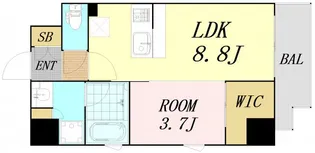 シーズンフラッツ大手前【2階】の間取り