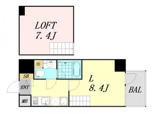 リセス大阪イースト【2階】の間取り