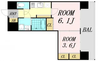 スプランディッド江坂駅前【14階】の間取り