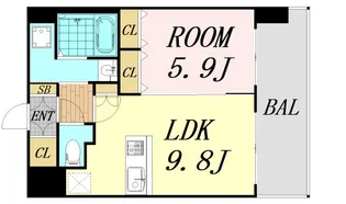 スプランディッド江坂駅前【10階】の間取り