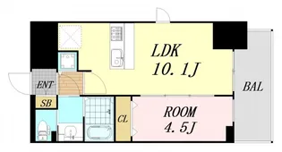 プレサンス立売堀アーバンスタイル【10階】の間取り