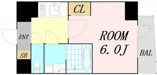 エスリードレジデンス大阪福島フロント【13階】の間取り