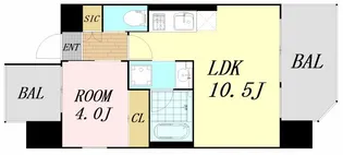 プレジオ都島北通【11階】の間取り