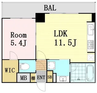 ザパークハビオ天満橋【6階】の間取り