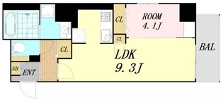 ラフィット松屋町【8階】の間取り