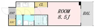 MELDIA CREST TAPP NAMBA WEST【10階】の間取り