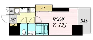 ラグゼ天神橋【7階】の間取り