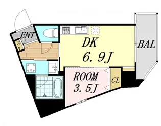 パークヒルズ東三国ヴィジョン【10階】の間取り