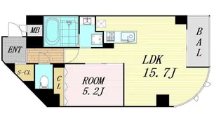 大阪府大阪市北区大淀中5丁目【マンション】の間取り