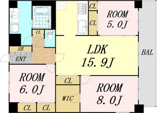 セノアタワー新大阪【14階】の間取り