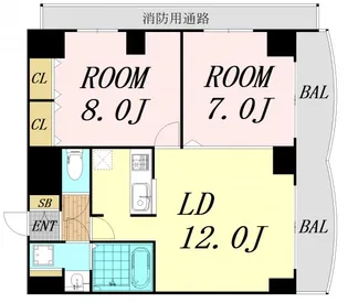 2LDKの間取り画像