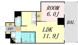 TOPAZ江坂【8階】の間取り