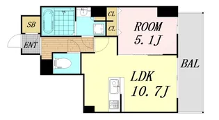 TOPAZ江坂【6階】の間取り