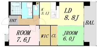 大阪府大阪市北区大淀中5丁目【マンション】の間取り