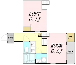 ハーモニーテラス淡路【2階】の間取り