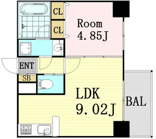アーバネックス梅田東【9階】の間取り
